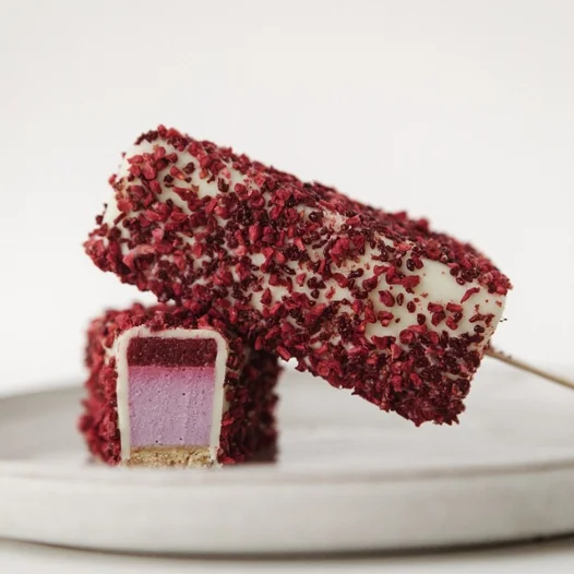 Black Currant Raspberry Cheesecake Sticks